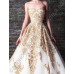Шикарное пышное свадебное платье с золотом